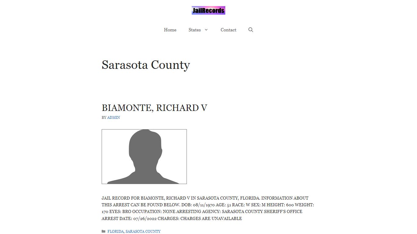 Sarasota County Arrest Records